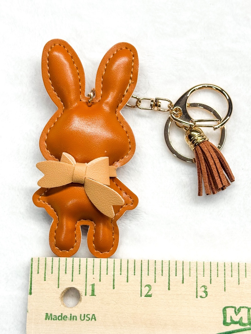 Brown Bunny Bow Bag Charm Keychain – New - Picture 5 of 5